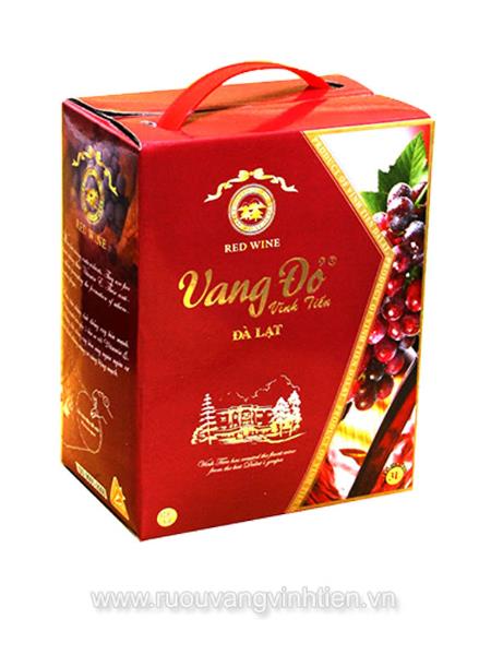 Rượu vang đỏ Đà Lạt hộp 3 lít, làm từ nho Phan Rang