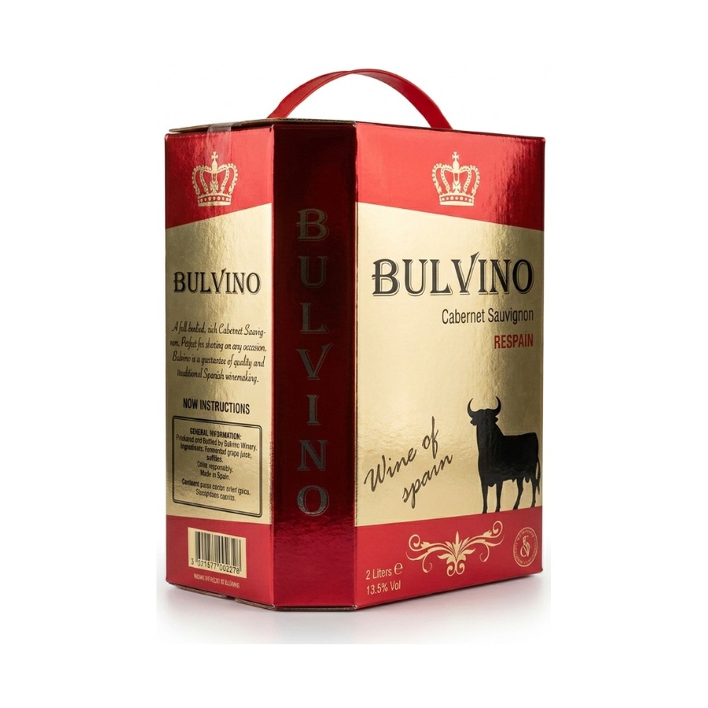 Hộp rượu vang Bulvino Tây Ban Nha, 2 lít, 13,5%