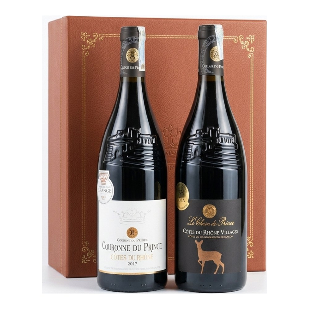 Cặp đôi 2 chai vang Pháp hầm rượu Cellier Des Princes