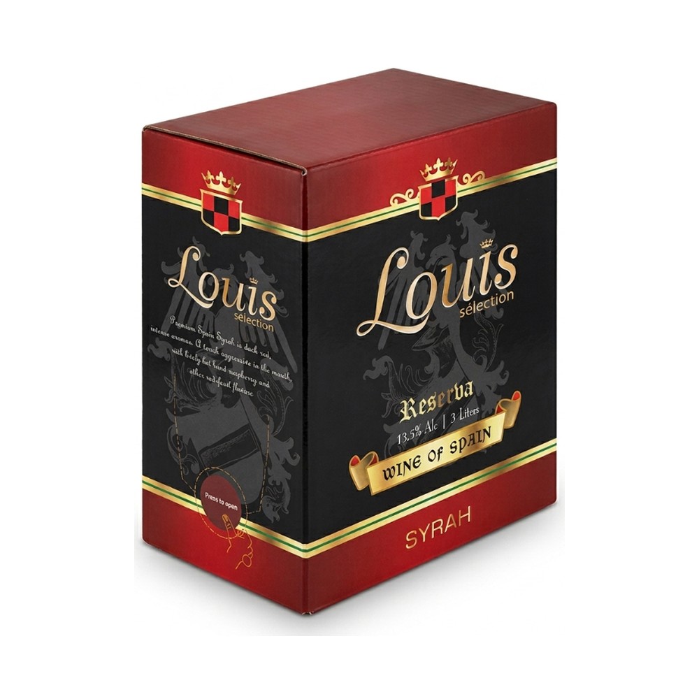 Hộp rượu vang Louis Selection Syrah Tây Ban Nha, 3 lít, 13,5%